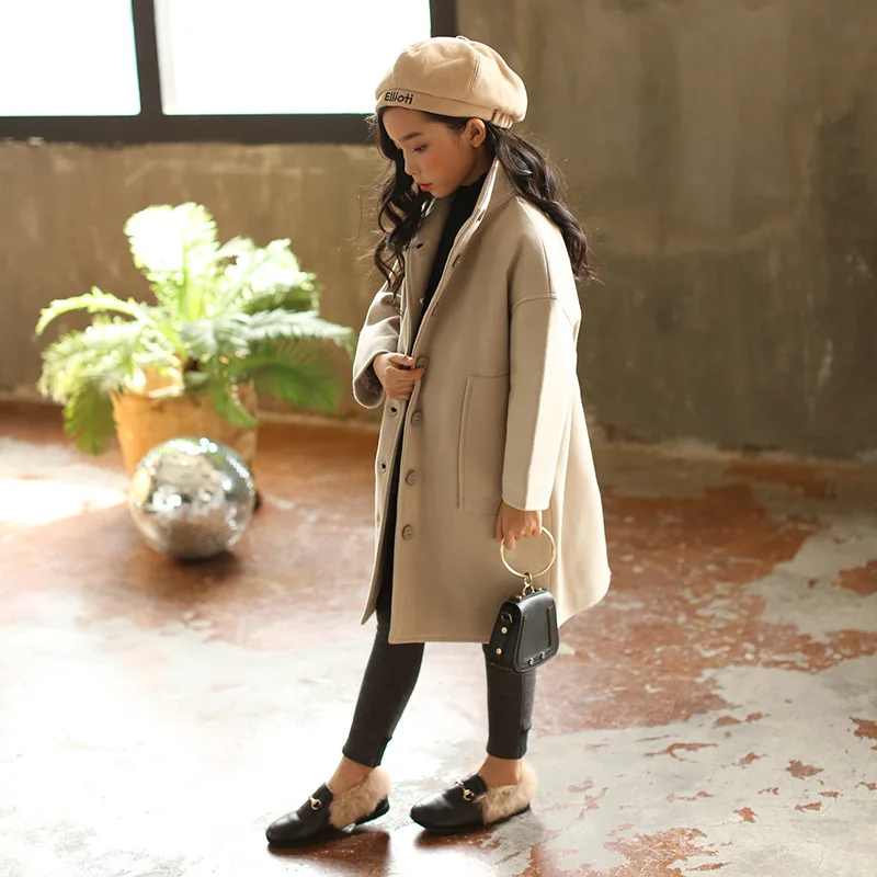 Girls' Coats Winter 2018 Korean Mother and Daughter Child Care Thickening Long Wear Children's Woollen Coat | Детская одежда и