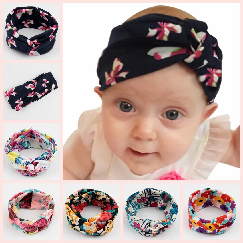 

Yundfly 3pcs Newborn Headwear Girls Twist Knot Cotton Headband Children Print Flower Hair Bands Headwraps Kids Hair Accessories