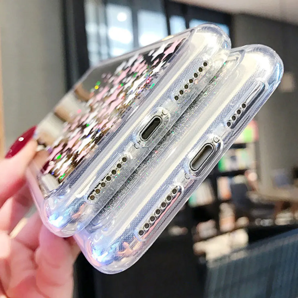 Чехол KISSCASE с блестящими звездами и зыбучим песком для iPhone X XS MAX XR 7 8 Plus чехол