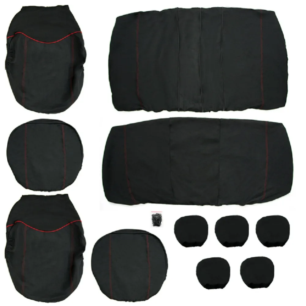 TIROL T21638b Universal Car Seat Cover Set New Black /RED 9 Pieces Covers For Crossovers SUV Sedans | Автомобили и мотоциклы