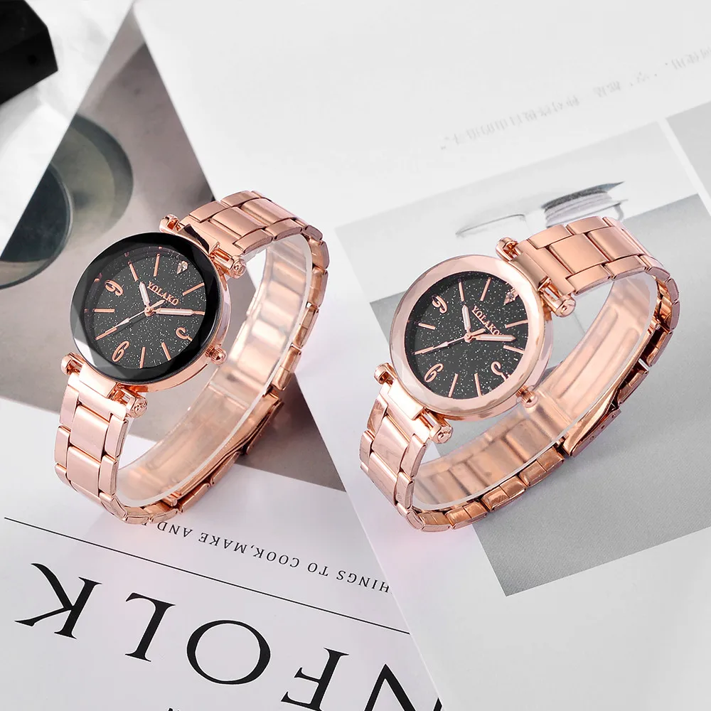 Часы наручные кварцевые аналоговые с браслетом из нержавеющей стали|Женские