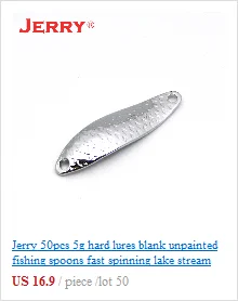 Jerry 50 шт., 5 г, жесткая приманка, пустые неокрашенные рыболовные ложки, быстрая прядильная зона озера, форель, ложки, шоры, pesca