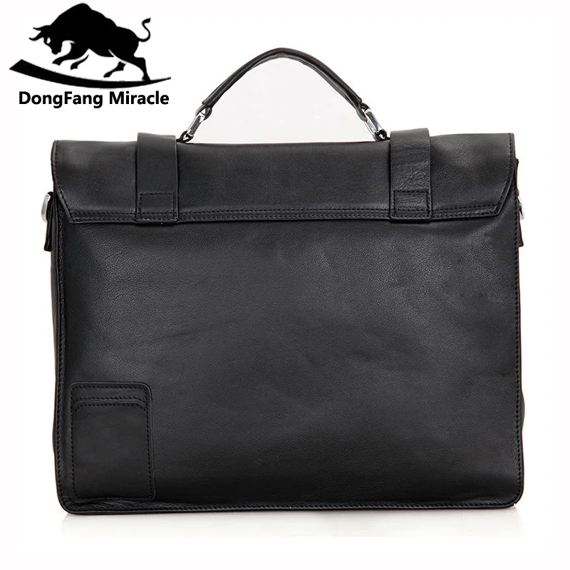 DongFang Miracle Vintag мужской портфель из натуральной кожи деловые сумки на плечо