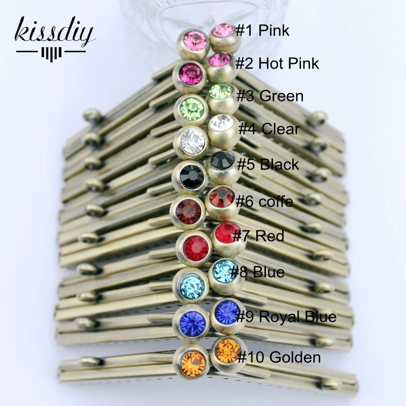 KISSDIY 10 шт микс 11 см винтажный античный бронзовый своими руками треугольный металлический кошелек рамка Монета Сумка кристалл горный хрусталь kissзастежка клатч кошелек