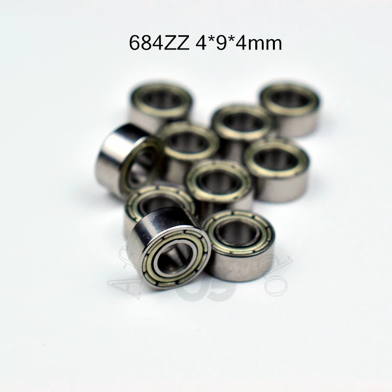 Bearing 10pcs 684ZZ 4*9*4(mm) free shipping chrome steel Metal Sealed High speed Mechanical equipment parts