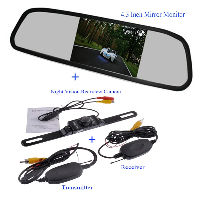 Цветной ЖК дисплей TFT 4 3 дюйма автомобильный монитор для зеркала заднего вида и