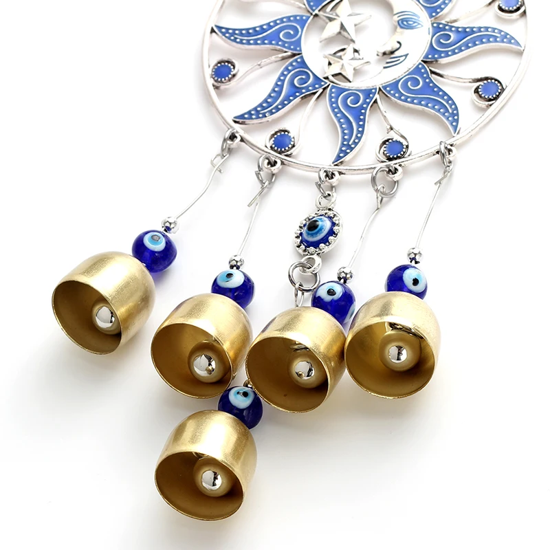 Lucky Eye, сплав, защита от солнца, Луна, подвеска, брелок, сглаза, ветровой колокольчик, настенный, автомобильный брелок, модные ювелирные изделия, подарки EY4738