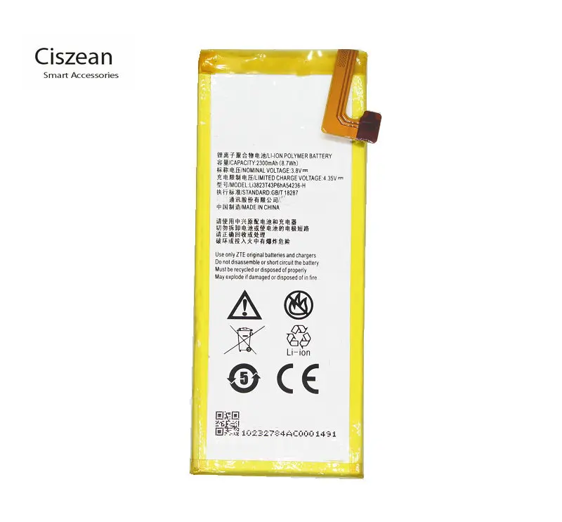 1x li3823T43P6HA54236-H 2300 мА/ч, Батарея для zte лезвие X5 лезвие S6 QingYang 2 G717C G718C A880 B880 S6 Star 1/2 S2002+ Инструменты