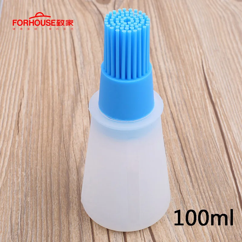 blue 100ml Щетка для бутылки с маслом силиконовые инструменты для выпечки кисточка для смазывания гриля Кондитерская кухня для мёда для масла инструмент для барбекю гаджеты 100 мл/120 мл - Цвет: blue 100ml