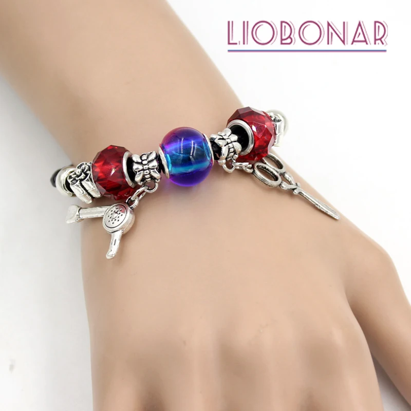 10 шт. оптовая продажа плетеный кожаный браслет аксессуары для волос ножницы фена