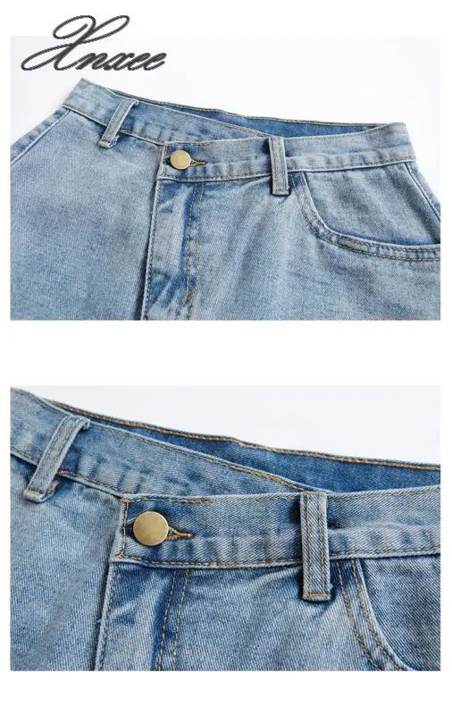 

2020 spring and summer new irregular A word skirt casual high waist denim skirt female