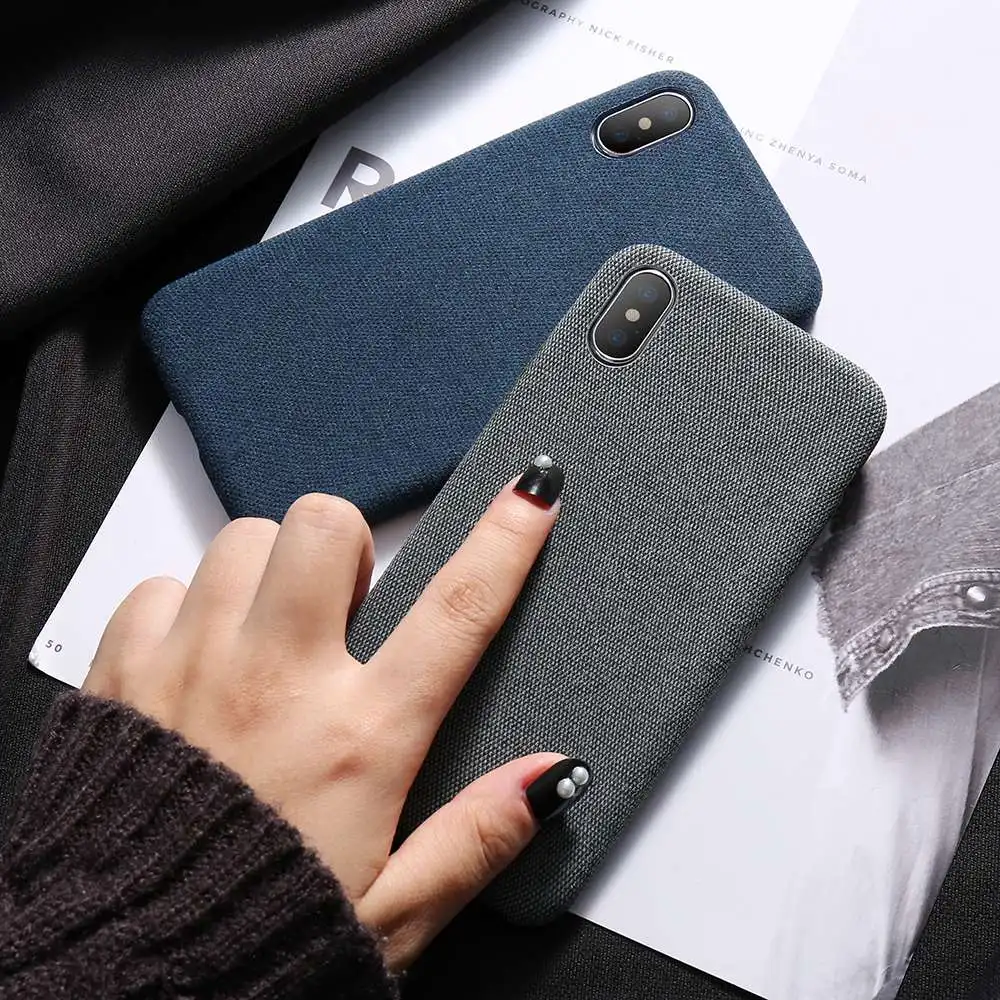 Luxury Cloth Texture Phone Case For iPhone X Soft TPU Cover XR XS Max 6 6s 7 8 Plus Mobile Accessories Funda |