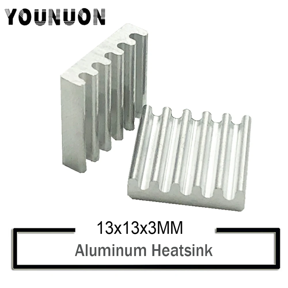 

50Pcs YOUNUON Sliver 13mm*13mm*3mm Chip CPU GPU VGA RAM IC LED Heat Sink DIY Aluminum Heatsink Cooling with 3M Tape