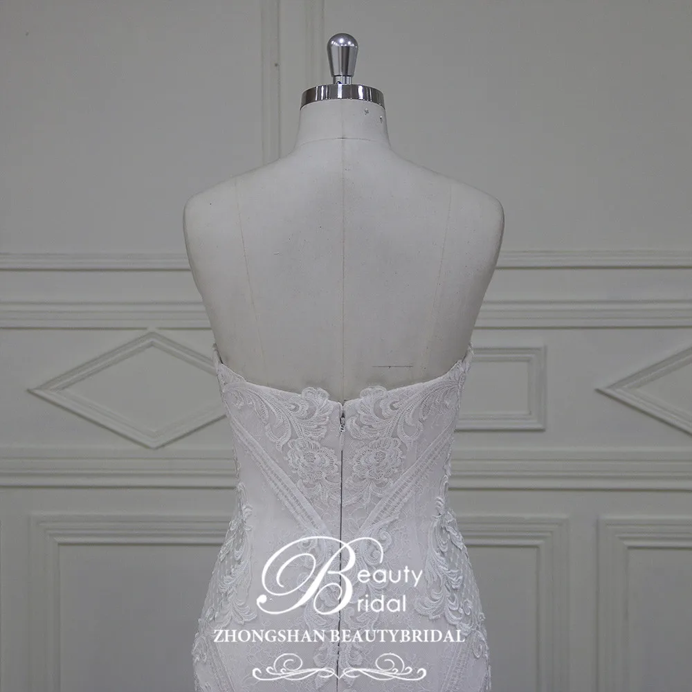 Женское свадебное платье без рукавов Beautybridal кружевное трапециевидной формы с
