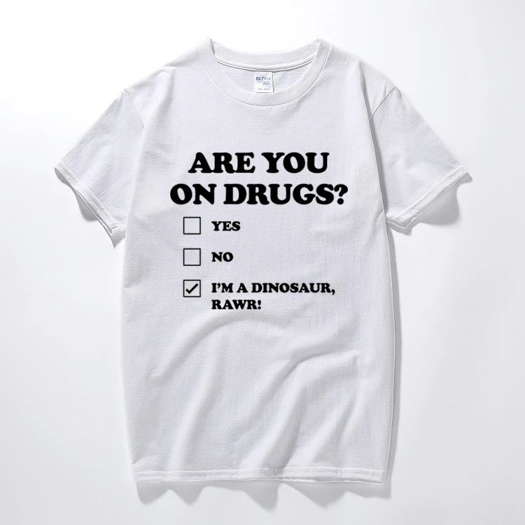 Футболка мужская с забавным принтом Are you on drug|cotton t-shirt|novelty shirtprint t-shirt |