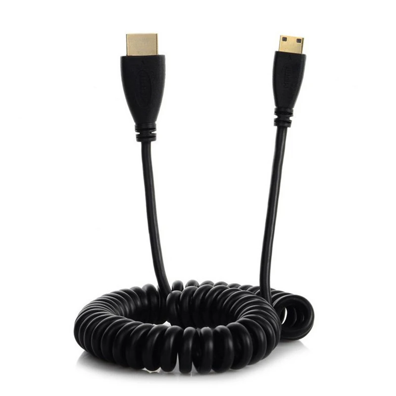 Высокоскоростной пружинный эластичный изогнутый кабель Mini HDMI V1.4 3D для