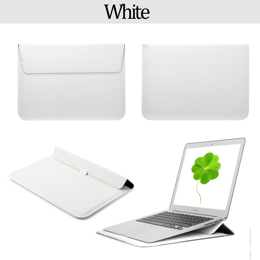 Кожаная почтовая сумка для MacBook New Air 13 A1932 для Mac Book Air 13 A1466 A1369 Pro retina New Pro 13 15 чехол для ноутбука - Цвет: white