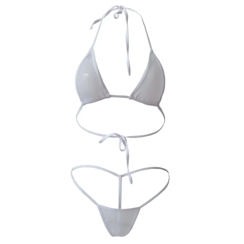 White Lurehooker, микро стринги, бикини, для женщин, две части, купальник, сексуальный, низкая талия, купальник, стринги, бикини, пляжный купальник, мини купальники - Цвет: White