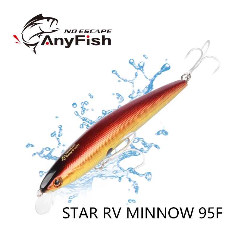 Рыболовная приманка ANYFISH RV MINNOW 95F 9 5 см 8 2 г жесткая с рыболовными крючками