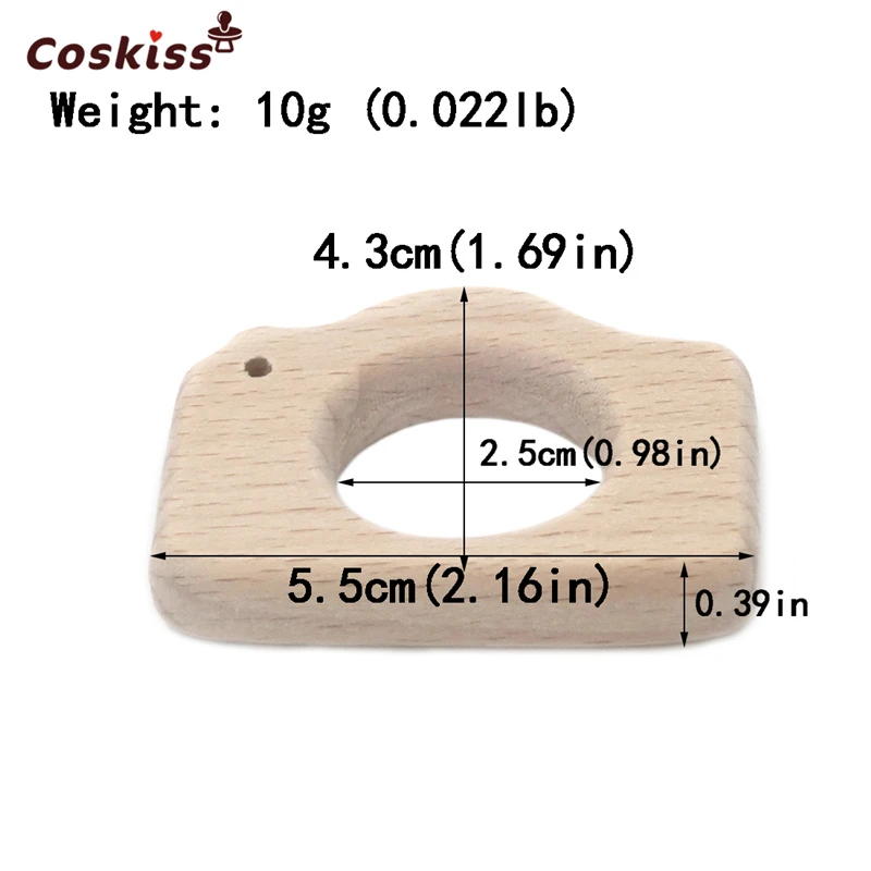 Mordedor de madera Natural hecho a mano para beb&eacute;, c&aacute;mara de madera de haya, colgante personalizado, respetuoso con el medio ambiente, seguro-5