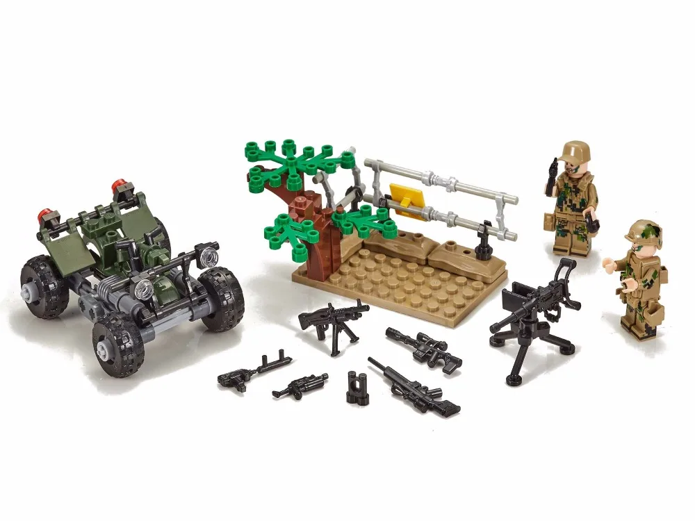 WW2 солдаты армия пустыни фигурки оружие транспортных средств военные