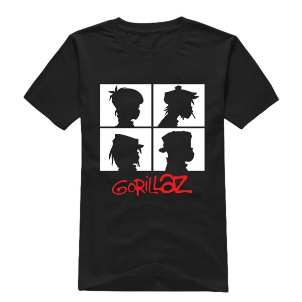 Мужская рок группа чакахан лапша Мурдок руссель короткий рукав Gorillaz мужские
