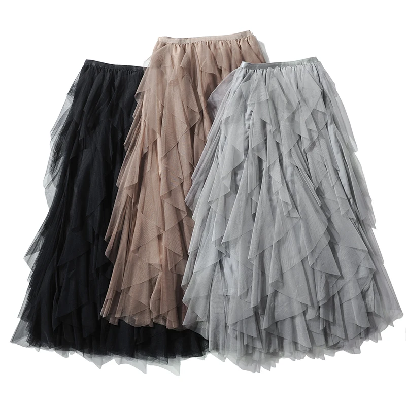 

Beautiful Bohemian Skirts Womens Long Pleated Floor-Length Rayon Ruffles Skirt