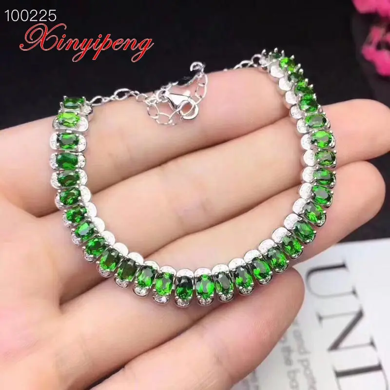 Женский браслет Xin yi peng из серебра 925 пробы с инкрустированным натуральным
