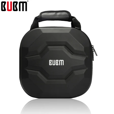 Black Портативная сумка BUBM для наушников, чехол для карт, гарнитура, коробка для наушников, черная большая емкость - Цвет: Black