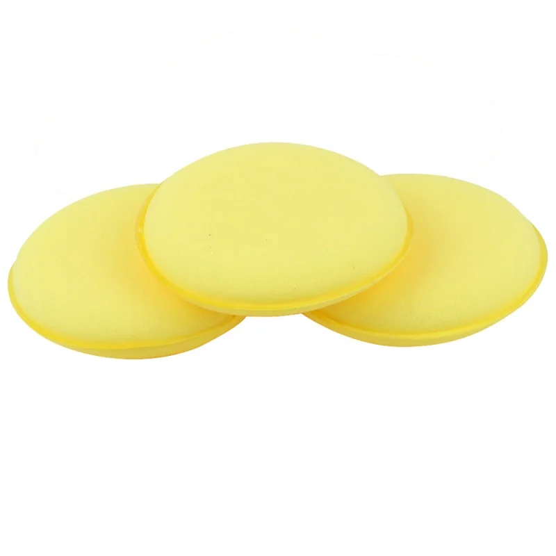 

10 Pcs Round Shaped 4 inch Dia Sponge Wax Applicator Pads Yellow