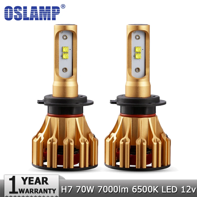 Oslamp H7 светодиодный автомобильный головной светильник лампы SMD 70 Вт 7000LM 6500 К авто