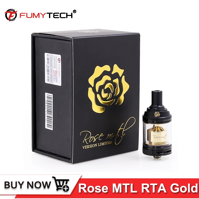 Оригинальный Fumytech Rose mtl RTA Gold Edition Vape бак 3 5 мл 24 мм rebuildable электронная сигарета