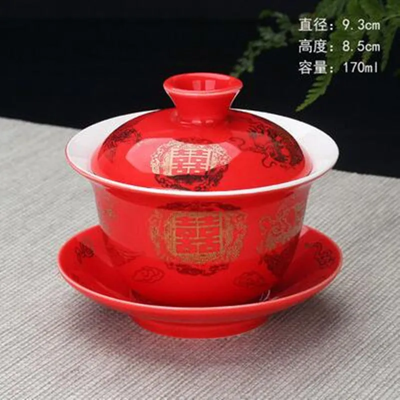 Высокая емкость ручная роспись керамический фарфор Gaiwan китайский чайный набор кунг-фу ручной работы чайная посуда Tureen Sancai чайная чашка пуэр чайник
