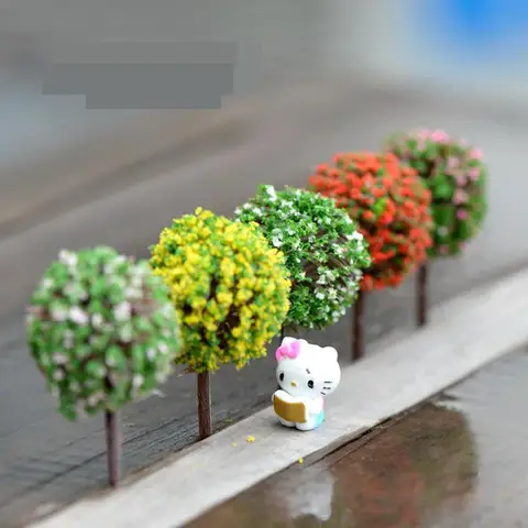 5 шт. микро Ландшафтные украшения имитация дерева моделирование цветка 5 цветов шар дерево домашний декор миниатюрные садовые Миниатюрные
