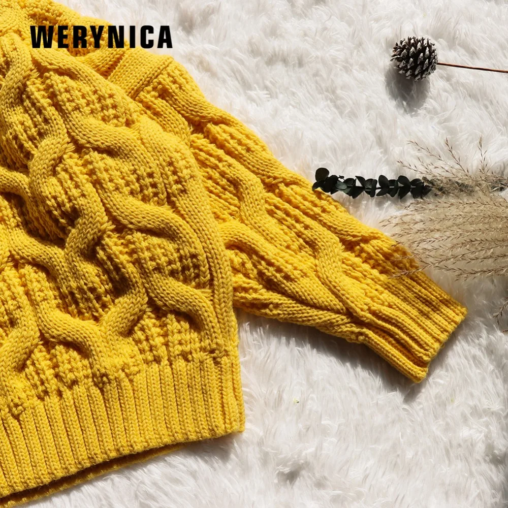 Werynica, женский свитер с высоким воротом, осень и зима, женский свитер, Европа и Америка, Повседневный, твист, теплый свитер для женщин
