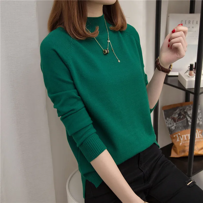 Свитер Для женщин Весна 2019 новые свободные Высокий воротник Женский пуловер