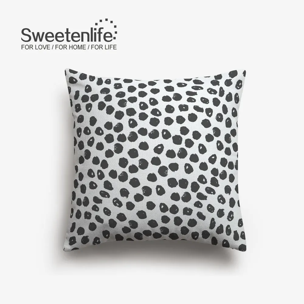 Sweetenlife наволочка в горошек с геометрическим рисунком черная Высококачественная