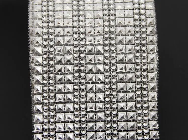 10 ярдов 16 рядов серебряная пирамида + круглая Алмазная сетка обертывание