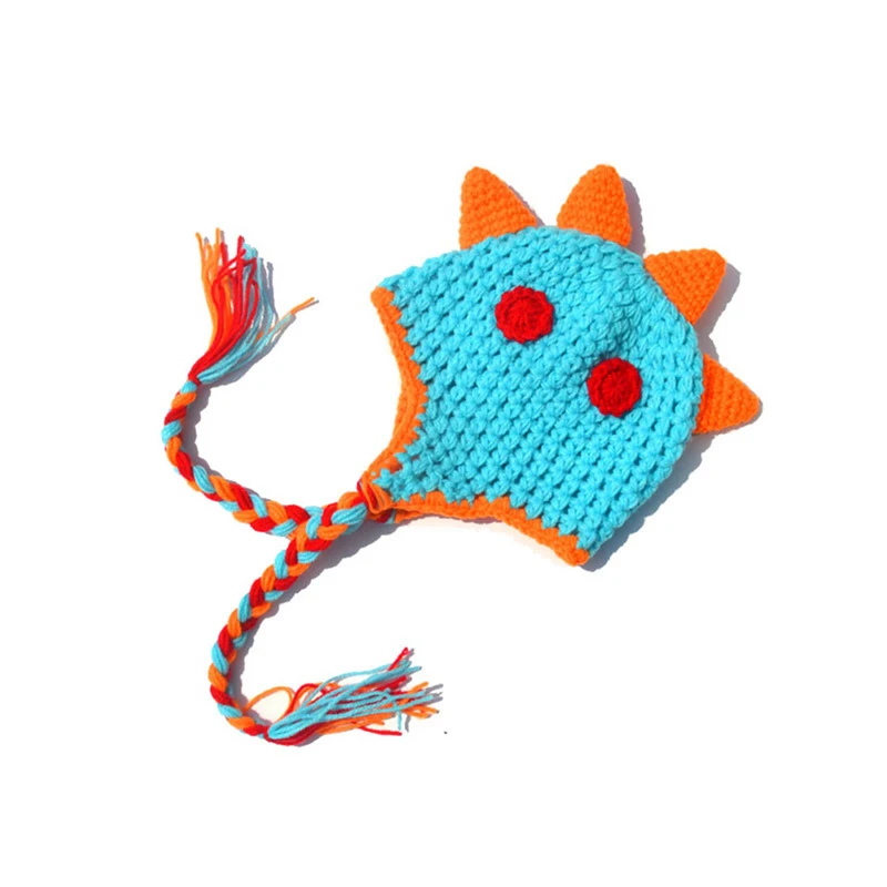 

2018 1Set Costume Accessories Newborn Photography Dinosaur Dragon Made Hand Knit Crochet Baby Photo Prop Baby Gifts