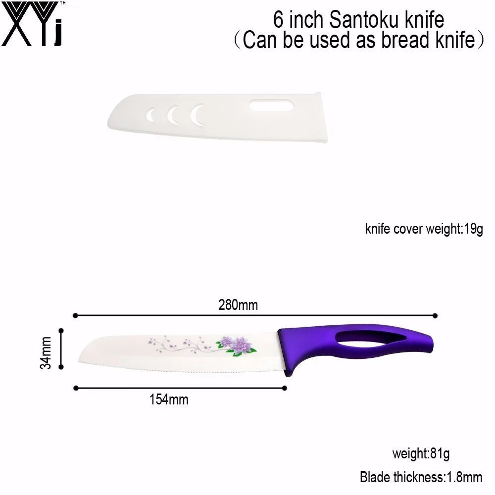 XYj набор керамических ножей Santoku 6 &quot японский нож шеф повара резак для хлеба