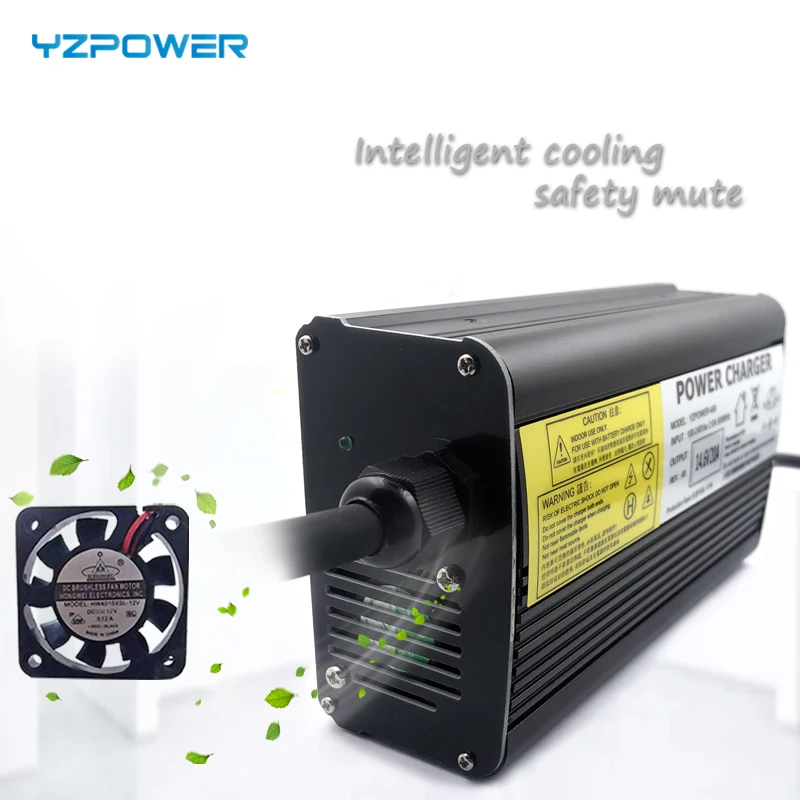 yzpower 14 6v 20a lifepo4 lithium battery charger for 12v 20a battery pack ebike electric bike aluminum case free global shipping