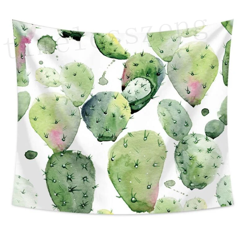Cactus tapestry wall hanging home decor printing tablecloth bed sheet beach towel for party wedding decoration background