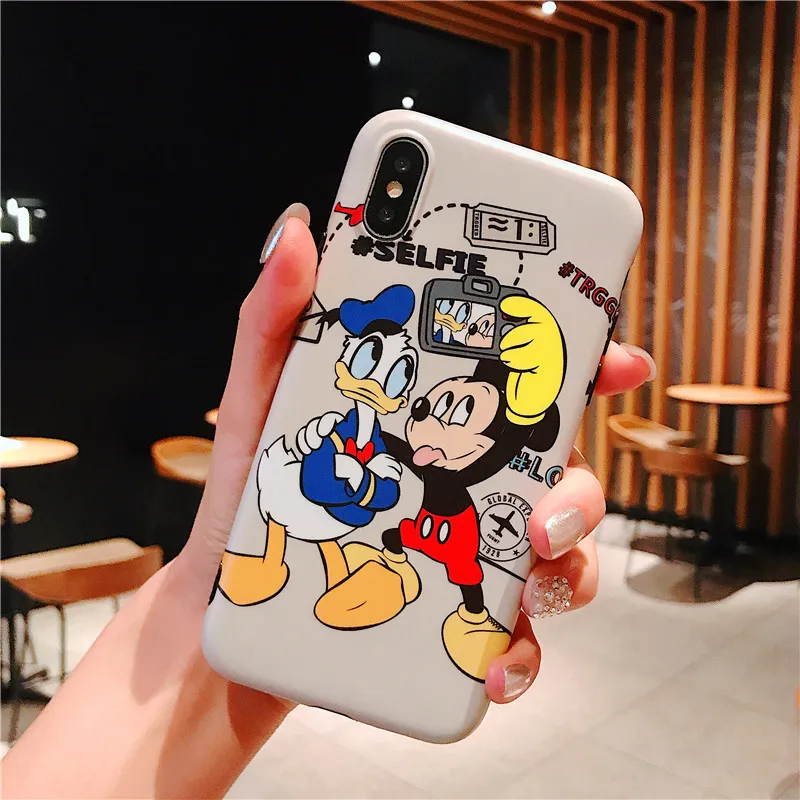 Mickey Minnie Mouse Case For iPhone 6 6s 8 X 7 XS MAX XR Cover Plus Donald Duck photograph Soft IMD Fundas cases |