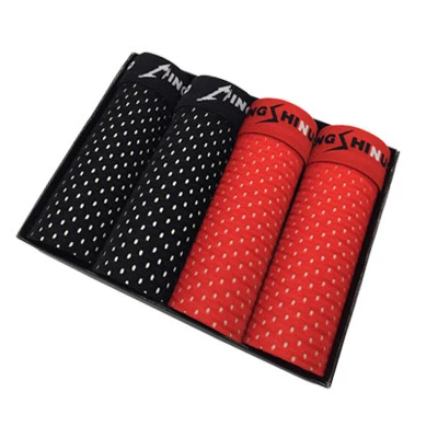 4pcs-F 4 шт./лот боксер Для мужчин белье Плюс Размеры Для мужчин s Нижнее белье Боксер летом Lce шелковые трусы Man Боксер Марка Для мужчин Boxershort трусики - Цвет: 4pcs-F