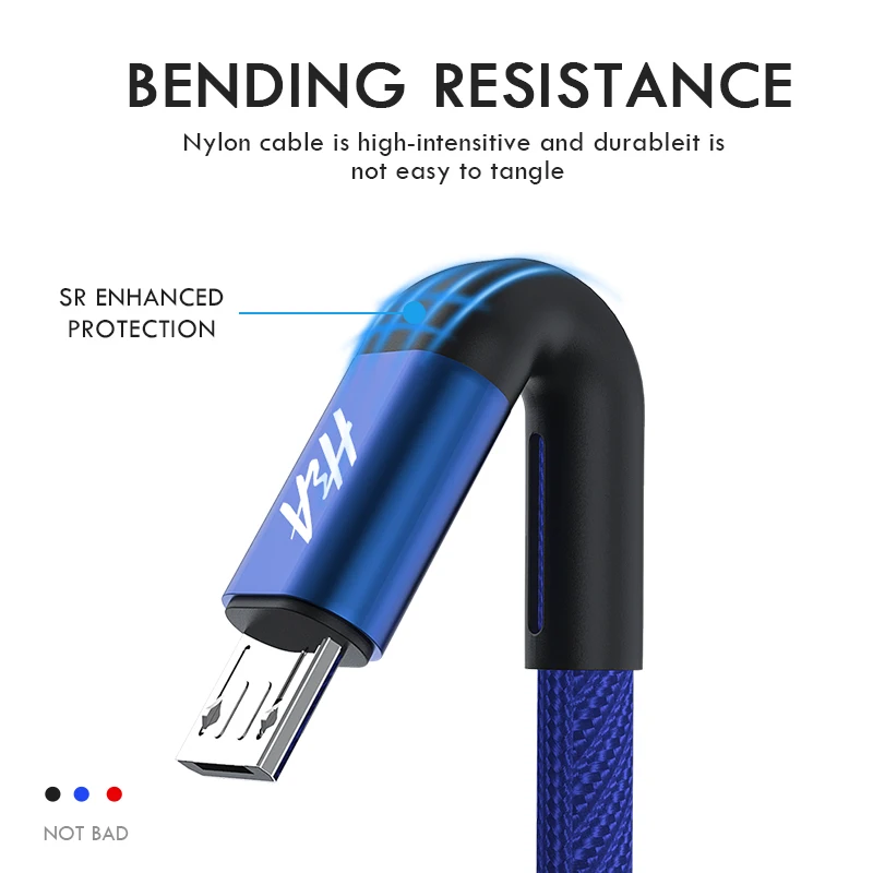 H& A Micro USB кабель быстрой зарядки Кабель зарядного устройства микро-usb для samsung A7 Xiaomi Redmi Note 5 Android кабели для мобильных телефонов