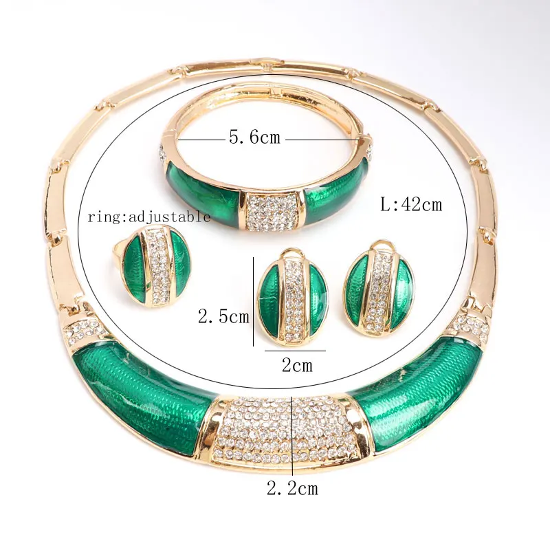Hot sale Full Rhinestone Green african beads jewelry set wedding Party dress accessories fashion costume Necklace sets | Украшения и