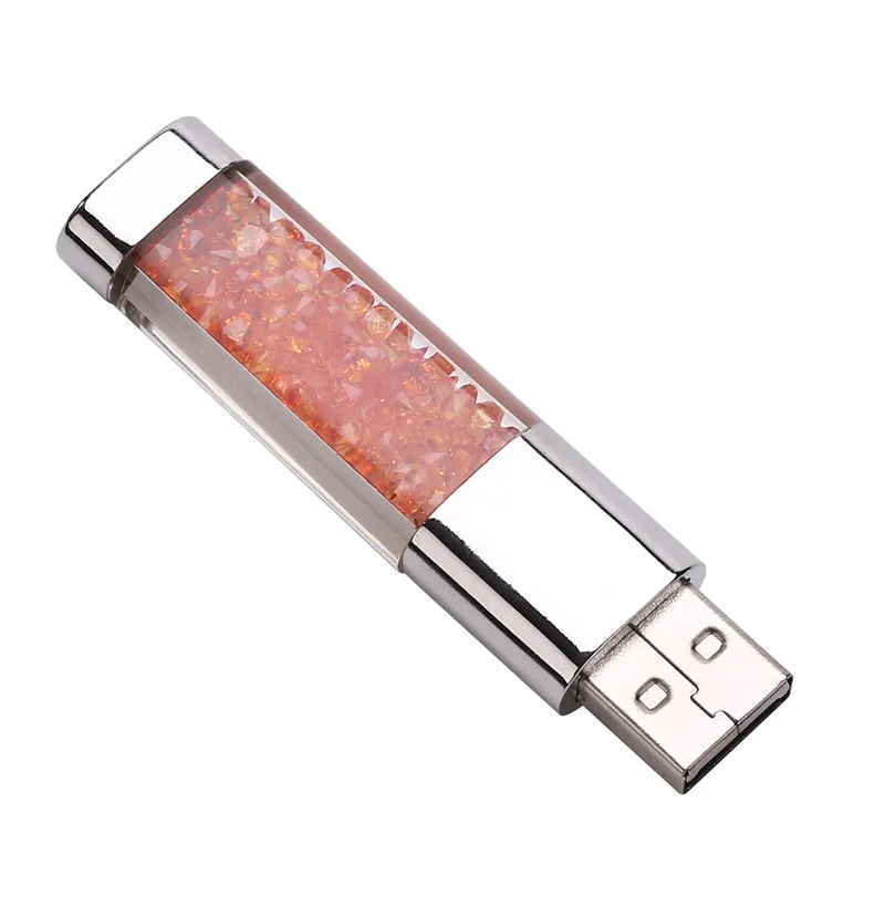 JASTER модная дверная ручка со стразами металлический USB флеш-накопитель 8 ГБ 16 ГБ 32 ГБ 64 ГБ ювелирные изделия карта памяти подарки usb creativo - Цвет: Orange