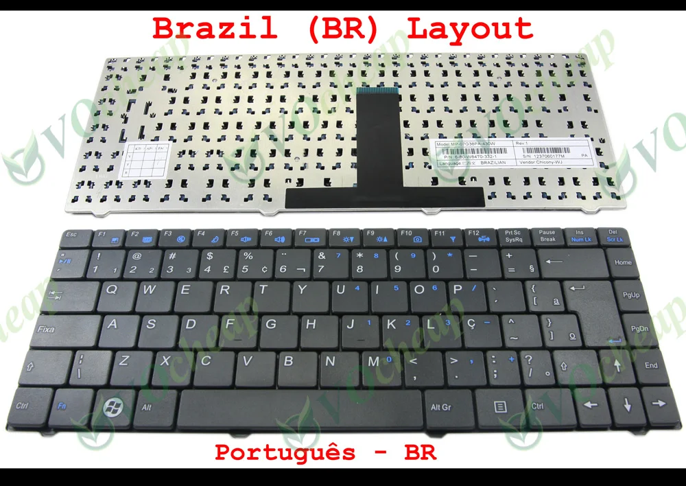 Новая клавиатура для ноутбука Teclado Notebook Itautec W7425 4129 PHILCO 14D MEGAWARE MEGANOTE черный