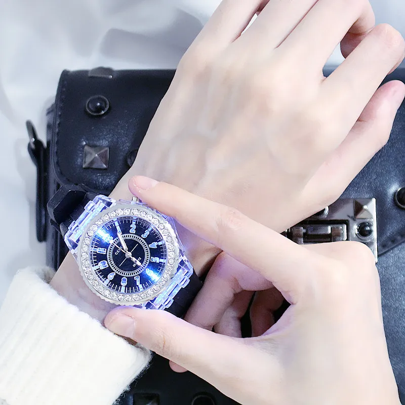 Fashion Girl Sports Watch Glow Luminous Women ladies Quartz Watches Woman Silicone Wristwatches glowing Clock Relojes Mujer | Наручные