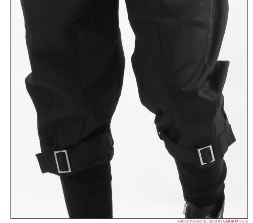 Hot 2021 New Fashion Nightclub Harem Pants Men Plus Size Capris Skinny Culottes Boot Cut Trousers Hairstylist Costumes | Мужская одежда